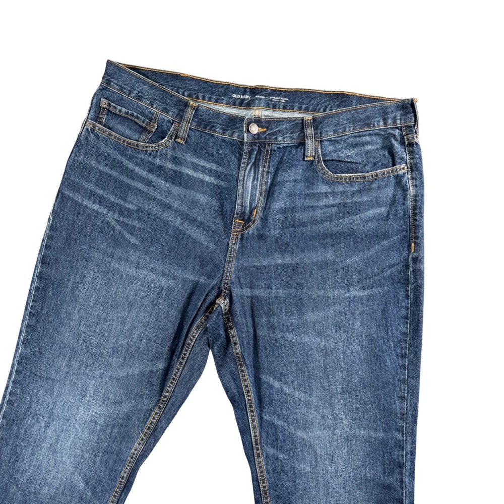 Old Navy Athletic Taper Jeans Mens 40x34 Blue Built In Tough Denim Casual‎